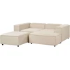 Beliani Modulinė 3 vietų kampinė sofa ARDAL kairinė, smėlio spalvos su otomane