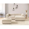 Beliani Modulinė 3 vietų kampinė sofa ARDAL kairinė, smėlio spalvos su otomane