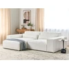 Beliani Modulinė 3 vietų kampinė sofa HELLNAR, dešininė, kreminės baltos spalvos, bouclé audinys