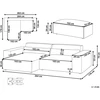 Beliani Modulinė 3 vietų kampinė sofa HELLNAR su ottomane, veliūrinė, šviesiai smėlio spalvos, dešininė