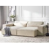 Beliani Modulinė 3 vietų kampinė sofa HELLNAR su ottomane, veliūrinė, šviesiai smėlio spalvos, dešininė