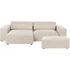 Beliani Modulinė 3 vietų kampinė sofa HELLNAR su ottomane, veliūrinė, šviesiai smėlio spalvos, dešininė