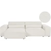 Beliani Modulinė 3 vietų kampinė sofa HELLNAR, dešininė, kreminės baltos spalvos, bouclé audinys