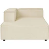 Beliani Modulinė 3 vietų sofa APRICA iš sintetinio lino, smėlio spalvos, dešininė