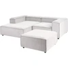 Beliani Modulinė 3 vietų sofa ARDAL dešininė, kreminės spalvos velvetinė su otomanu