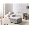 Beliani Modulinė 3 vietų sofa ARDAL dešininė, kreminės spalvos velvetinė su otomanu