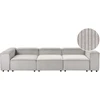 Beliani Modulinė 3 vietų sofa ARDAL, velvetinė, smėlio pilkos spalvos