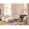 Beliani Modulinė 3 vietų sofa HEDE Boucle, balta, dešininė, su otomane