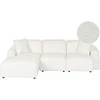 Beliani Modulinė 3 vietų sofa HEDE Boucle, balta, dešininė