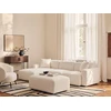 Beliani Modulinė 3 vietų sofa HEDE Boucle, balta, dešininė, su otomane