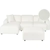 Beliani Modulinė 3 vietų sofa HEDE Boucle, balta, dešininė, su otomane