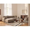 Beliani Modulinė 3 vietų sofa HEDE, ruda, dešininė