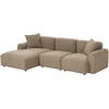 Beliani Modulinė 3 vietų sofa HEDE, ruda, dešininė