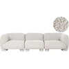 Beliani Modulinė 3 vietų sofa MJALBI, kreminė balta, „Boucle“ audinys