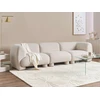 Beliani Modulinė 3 vietų sofa MJALBI, kreminė balta, „Boucle“ audinys