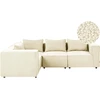 Beliani Modulinė 4 vietų kampinė sofa AXEBO dešininė, balta „Boucle“ audinys