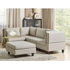 Beliani Modulinė 4 vietų kampinė sofa UNSTAD, dešininė, šviesiai smėlio spalvos, su otomane