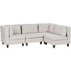 Beliani Modulinė 4 vietų kampinė sofa UNSTAD, kairinė, šviesiai smėlio spalvos