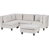 Beliani Modulinė 4 vietų kampinė sofa UNSTAD, dešininė, šviesiai smėlio spalvos, su otomane