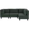 Beliani Modulinė 4 vietų kampinė sofa UNSTAD kairinė tamsiai žalia