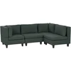 Beliani Modulinė 4 vietų kampinė sofa UNSTAD kairinė tamsiai žalia
