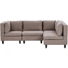 Beliani Modulinė 4 vietų kampinė sofa UNSTAD kairinė ruda