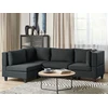 Beliani Modulinė 4 vietų kampinė sofa UNSTAD Dešininė Juoda