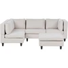 Beliani Modulinė 4 vietų kampinė sofa UNSTAD, dešininė, šviesiai smėlio spalvos, su otomane