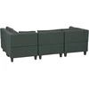 Beliani Modulinė 4 vietų kampinė sofa UNSTAD kairinė tamsiai žalia