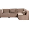 Beliani Modulinė 4 vietų sofa LEMVIG Kairinė, smėlio spalvos velvetas