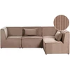 Beliani Modulinė 4 vietų sofa LEMVIG Kairinė, smėlio spalvos velvetas