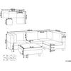 Beliani Modulinė 4 vietų sofa UNSTAD kairinė tamsiai pilka su pufu