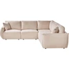 Beliani Modulinė 5 vietų kampinė sofa MESNALI, smėlio spalvos, kairinė