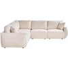 Beliani Modulinė 5 vietų kampinė sofa MESNALI, buklė, balkšva, dešininė