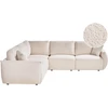 Beliani Modulinė 5 vietų kampinė sofa MESNALI, buklė, balkšva, dešininė