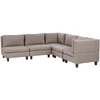 Beliani Modulinė 5 vietų kampinė sofa UNSTAD Kairinė ruda