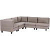 Beliani Modulinė 5 vietų sofa UNSTAD Dešininė Ruda
