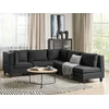 Beliani Modulinė 5 vietų sofa UNSTAD dešininė, juoda