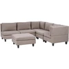 Beliani Modulinė 5 vietų sofa UNSTAD Kairinė Ruda su otomane