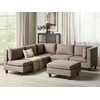 Beliani Modulinė 5 vietų sofa UNSTAD Kairinė Ruda su otomane