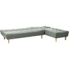 Beliani Modulinė išskleidžiama kampinė sofa 4 asmenims ALSTEN žalia, dešininė