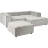 Beliani Modulinė kampinė sofa 2 asmenims ARDAL su otomane, velvetas, smėlio ir pilkšva, kairinė
