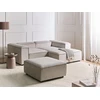 Beliani Modulinė kampinė sofa 2 asmenims ARDAL su otomane, velvetas, smėlio ir pilkšva, kairinė