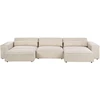 Beliani Modulinė kampinė sofa 4 asmenims HELLNAR su otomane, veliūrinė, šviesiai smėlio spalvos, kairinė