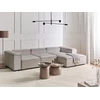 Beliani Modulinė kampinė sofa 4 asmenims ARDAL, velvetinė, smėlio ir pilkos spalvos, kairinė