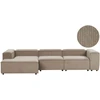 Beliani Modulinė kampinė sofa 4 asmenims ARDAL dešininė, šviesiai ruda, velvetas