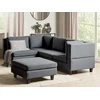 Beliani Modulinė kampinė sofa 4 asmenims UNSTAD dešininė tamsiai pilka su otomanu