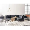 Beliani Modulinė kampinė sofa 4 asmenims UNSTAD kairinė juoda ekologiška oda