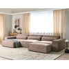 Beliani Modulinė kampinė sofa 4 asmenims „HELLNAR“ su otomana, šviesiai ruda, dešininė