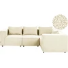 Beliani Modulinė kampinė sofa 4 asmenims AXEBO Kairinė, balta, Boucle audinys